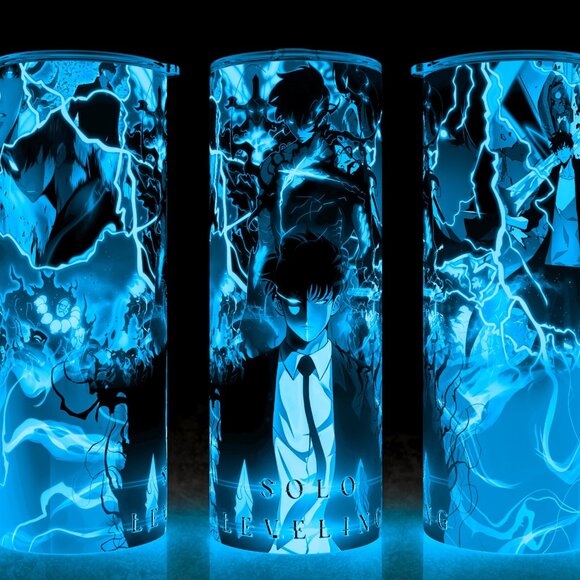 Glow in the Dark Solo Leveling Sung Jin Woo Anime Collection Cup Mug Tumbler - Picture 1 of 4